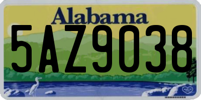 AL license plate 5AZ9038
