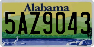 AL license plate 5AZ9043