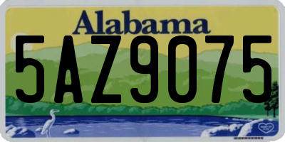 AL license plate 5AZ9075