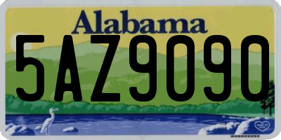 AL license plate 5AZ9090