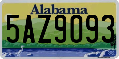 AL license plate 5AZ9093