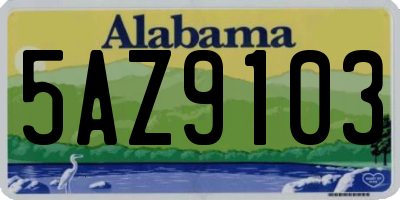 AL license plate 5AZ9103