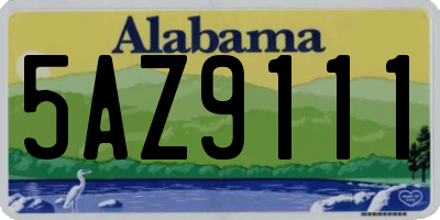 AL license plate 5AZ9111