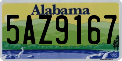 AL license plate 5AZ9167