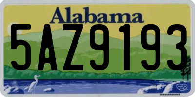 AL license plate 5AZ9193