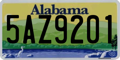 AL license plate 5AZ9201