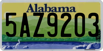 AL license plate 5AZ9203