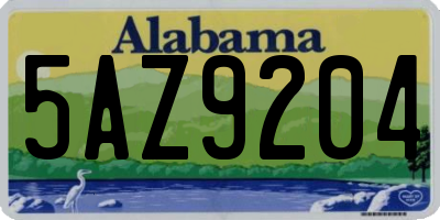 AL license plate 5AZ9204