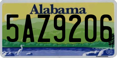 AL license plate 5AZ9206