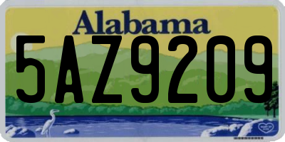 AL license plate 5AZ9209