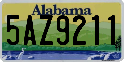 AL license plate 5AZ9211