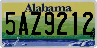 AL license plate 5AZ9212