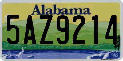 AL license plate 5AZ9214