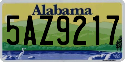 AL license plate 5AZ9217