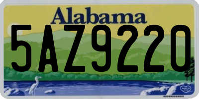 AL license plate 5AZ9220