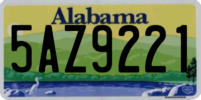 AL license plate 5AZ9221