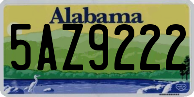 AL license plate 5AZ9222