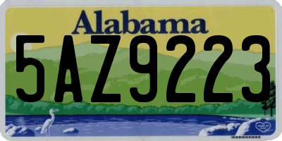 AL license plate 5AZ9223