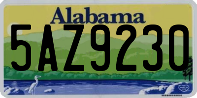 AL license plate 5AZ9230