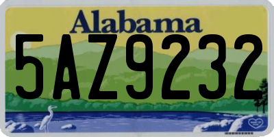 AL license plate 5AZ9232