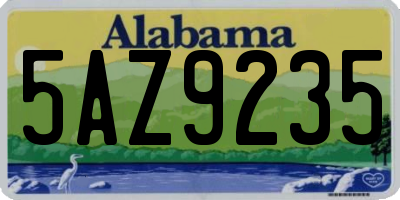 AL license plate 5AZ9235