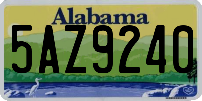 AL license plate 5AZ9240