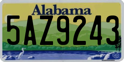 AL license plate 5AZ9243