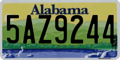 AL license plate 5AZ9244