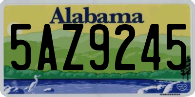 AL license plate 5AZ9245