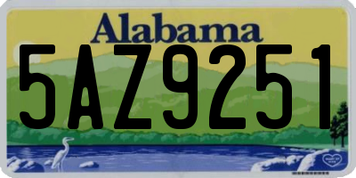 AL license plate 5AZ9251