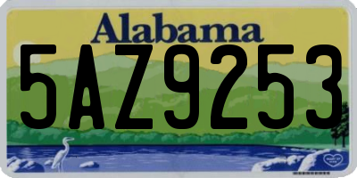AL license plate 5AZ9253