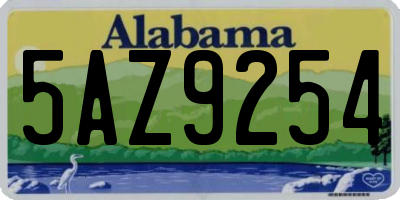 AL license plate 5AZ9254