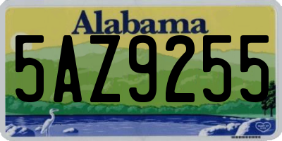 AL license plate 5AZ9255