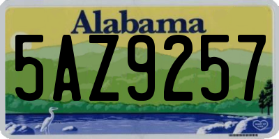 AL license plate 5AZ9257