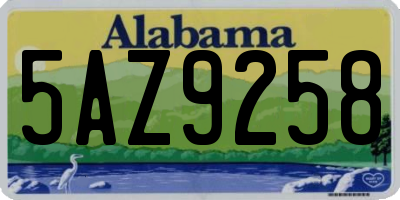 AL license plate 5AZ9258