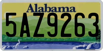 AL license plate 5AZ9263