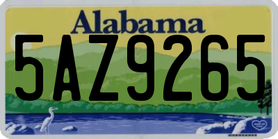 AL license plate 5AZ9265