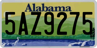 AL license plate 5AZ9275