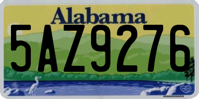 AL license plate 5AZ9276