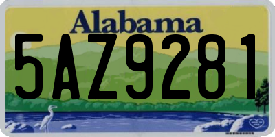 AL license plate 5AZ9281