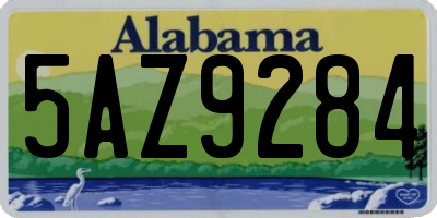 AL license plate 5AZ9284