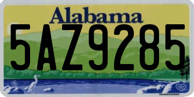 AL license plate 5AZ9285