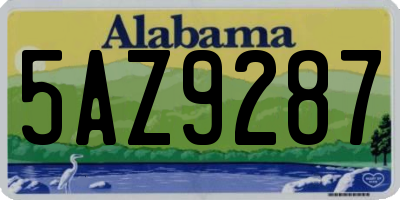 AL license plate 5AZ9287