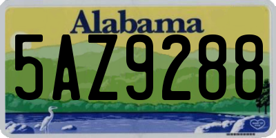 AL license plate 5AZ9288