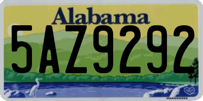 AL license plate 5AZ9292