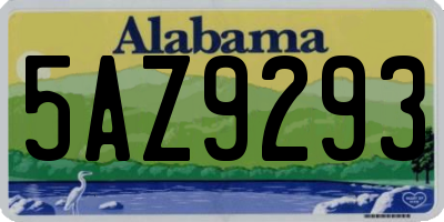 AL license plate 5AZ9293