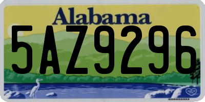 AL license plate 5AZ9296