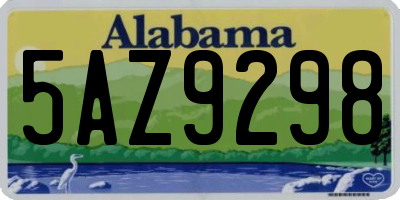 AL license plate 5AZ9298