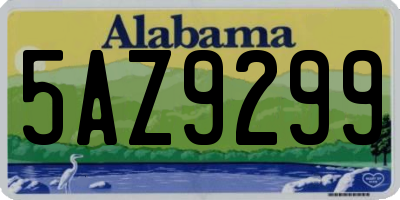 AL license plate 5AZ9299