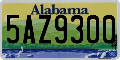 AL license plate 5AZ9300